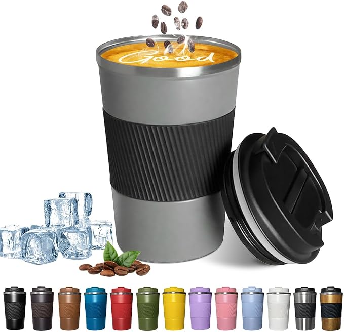 Insulated Travel Coffee Mug, Stainless Steel Coffee Cup by YINBAOGE