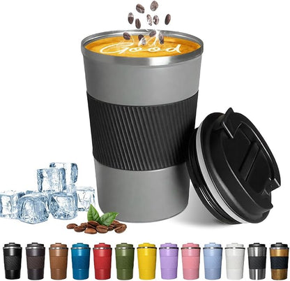 Insulated Travel Coffee Mug, Stainless Steel Coffee Cup by YINBAOGE