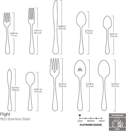 Oneida Flight 45-Piece 18/0 Stainless Steel Silverware Set - Image 6