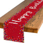 Artoid Mode Polka Dot Red Happy Birthday Table Runner, Seasonal Christmas by ArtoidMode
