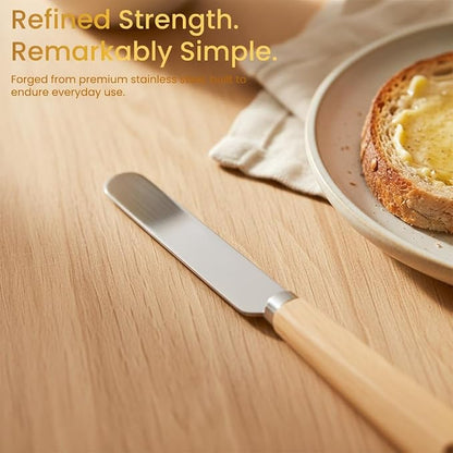 Butter Knife Set of 2 – Oak Wood Handle Butter Knives - Image 2