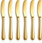 Berglander Butter Knife Spreader 6 Pieces 5.6", Stainless Steel Gold Butter by Berglander