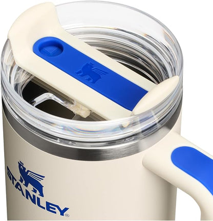 STANLEY Quencher H2.0 Flow State Tumbler, 30 oz, Cream Royal | Handle and Straw - Image 2