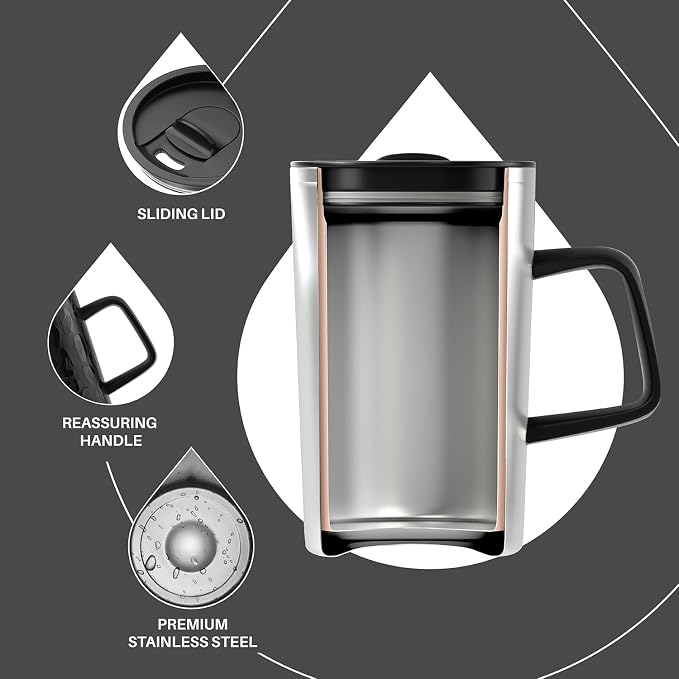 Ideus 16 oz Insulated Stainless Steel Coffee Mug - Image 3