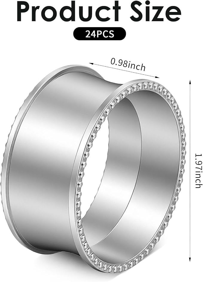 24 Pcs Bead Side Napkin Rings, Dinner - Image 3