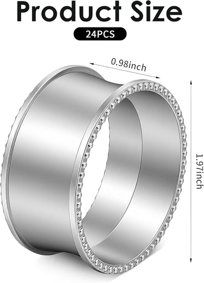 24 Pcs Bead Side Napkin Rings, Dinner - Image 3