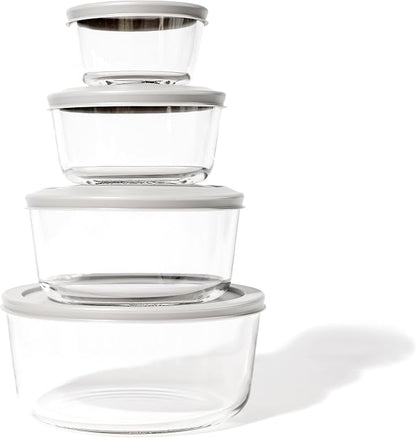 16-Piece Glass Food Storage Containers Set | Round, Microwave & Dishwasher Safe - Image 7