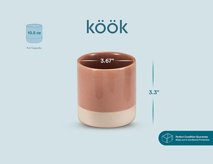KooK Latte Cups, Ceramic Artisanal Stoneware, No Handle, Japanese Tea Cups - Image 6
