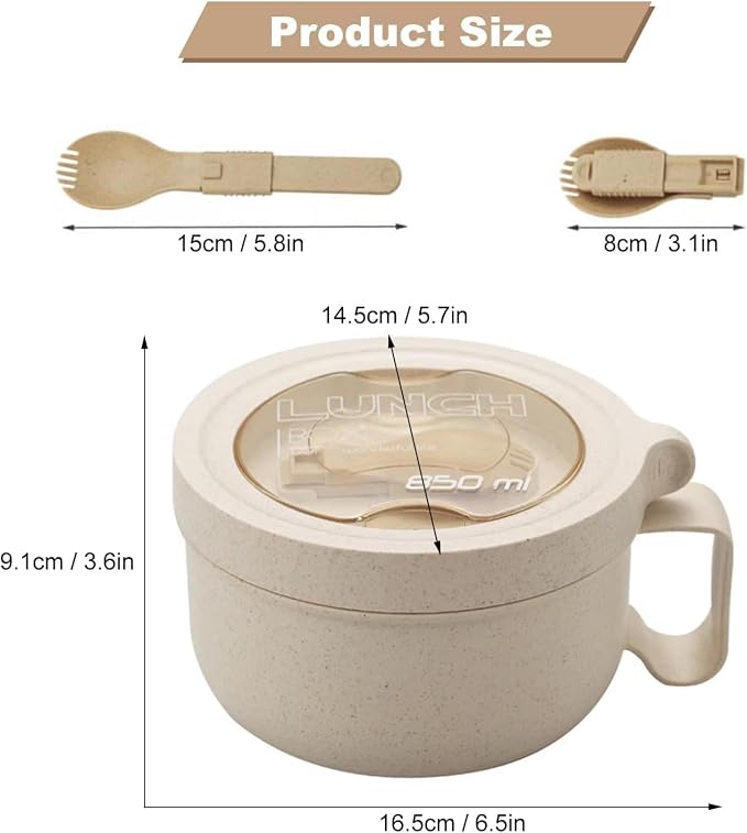 Rarapop 2 Pack Microwave Soup Bowl Containers - Image 4
