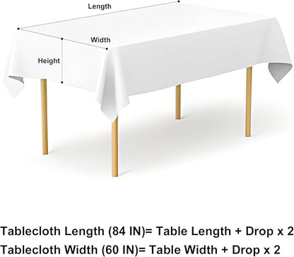 misaya Rectangle Waterproof Vinyl Table Cloth, Buffalo Flannel Backed Tablecloth, Wipeable Plastic Table Cover for Dinner, Kitchen, Outdoor (60" x 84", Sage Green and White)
