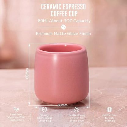 Ceramic Espresso Cups Set of 2, 3oz Double Wall Demitasse Cups | Collectible - Image 2