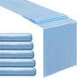 5 Pcs Baby Blue Satin Table Runners 12x108 inch Bright Satin Silk Fabric | by B-COOL