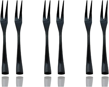 JASHII 18/10 Stainless Steel 6 Piece Mirror Polished Black Steak Fruit Fork by JASHII