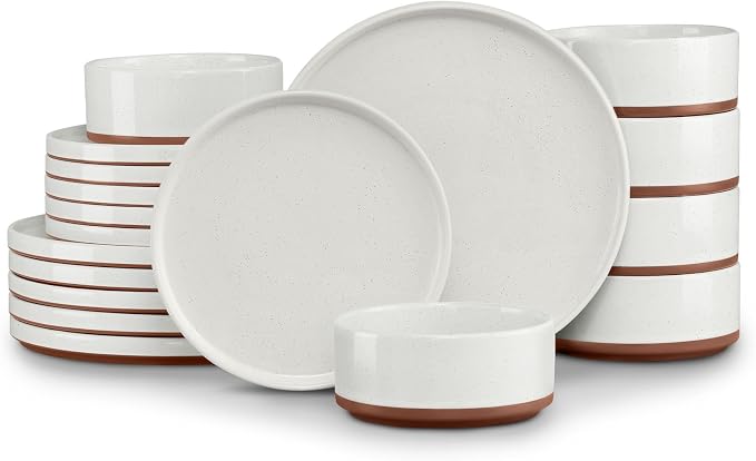 LIANYU Stoneware Dinnerware Set Service by LIANYU