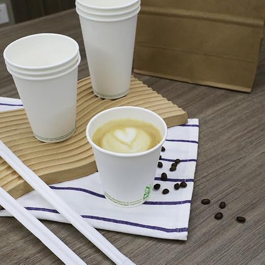 Amazon Basics Disposable Compostable Paper Coffee Cups - Image 6
