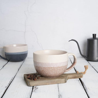 Ceramic Large Coffee Mug Set of 2, 23 Oz, Jumbo Mug Soup Bowls - Image 4