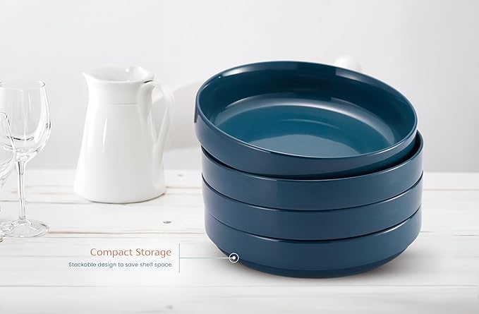 KooK Pasta Bowl, Bowl Plate, Low Bowl, Plate Bowls, Ceramic Large Shallow Bowls - Image 6