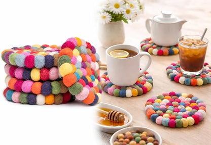 Round Felt Ball Coasters - Image 3