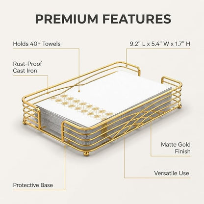 Guest Hand Towel Holder Tray for Bathroom Countertop, Powder Room & Vanity Use - Image 7
