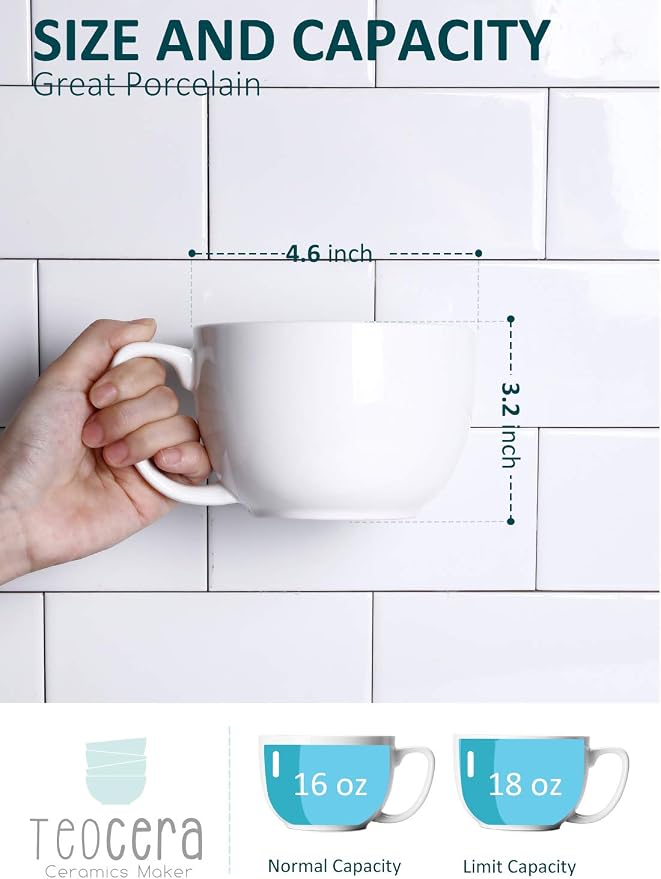 Teocera 16oz Large Coffee Mugs Set of 4 - Image 4