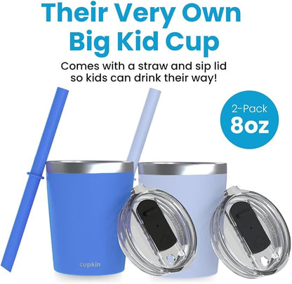 CUPKIN Kids Cup, The Original 8 oz Stackable Stainless Steel Kid Cups - Image 2