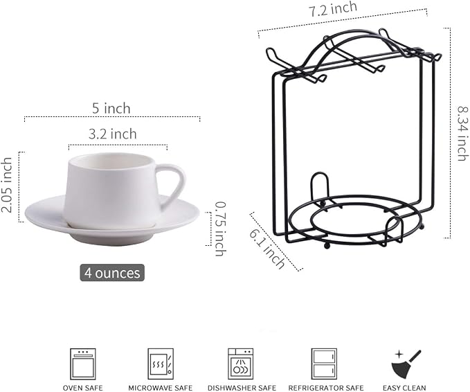 YHOSSEUN Espresso Cups Set of 6 - Image 2