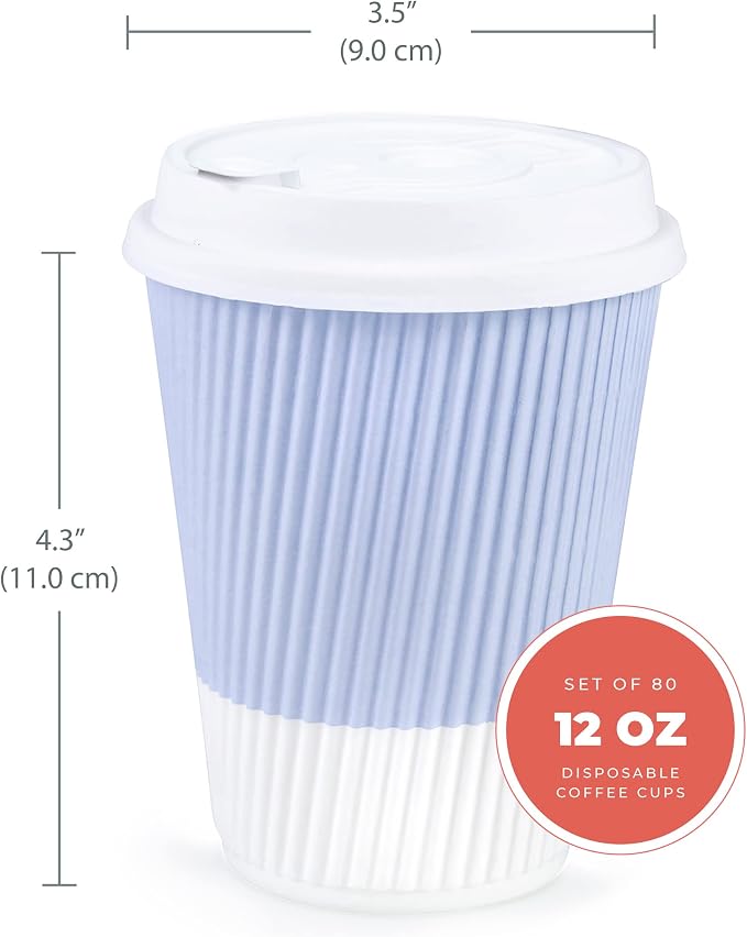 12 oz Disposable Travel Coffee Cups - Image 2