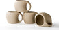 Ceramic Cappuccino Cups with Handle, Natural Beige, 6 oz, Clay Espresso Cups by SYJANHOME