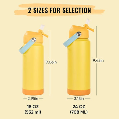 Fijinhom 18oz Insulated Stainless Steel Water Bottle, Wide Mouth Double Wall - Image 2