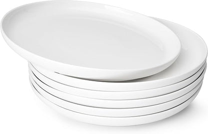 Sweese Porcelain Dinner Plates Set of 6, 10 Inch Lightweight Round Dish Set by Sweese