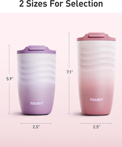 TOURIT 16 oz Insulated Travel Coffee Mug Stainless Steel Tumbler, leakproof lid - Image 8