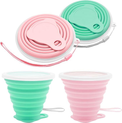 Litoexpe 2 Pack Silica gel Collapsible Travel Cup 270ml, Portable Folding by PRATICALPRODUCTS