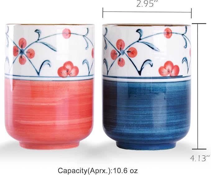 WHJY 10oz Transitional Chinese/Japanese style Handle-less Ceramic Tea cups - Image 2
