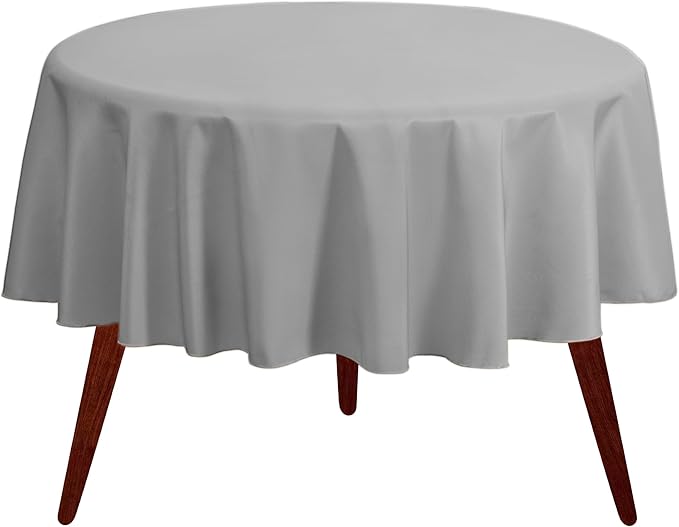 Gee Di Moda Round Tablecloth - 90 Inch Charcoal - Heavy Duty, Wrinkle-Resistant, Machine Washable - Ideal for 30 to 60 Inch Round Tables, Perfect for Buffet, Dinner, Wedding & Baby Showers