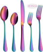 VANDBAO Rainbow Flatware Cutlery Silverware Set 20 Pieces, Stainless Steel by VANDBAO