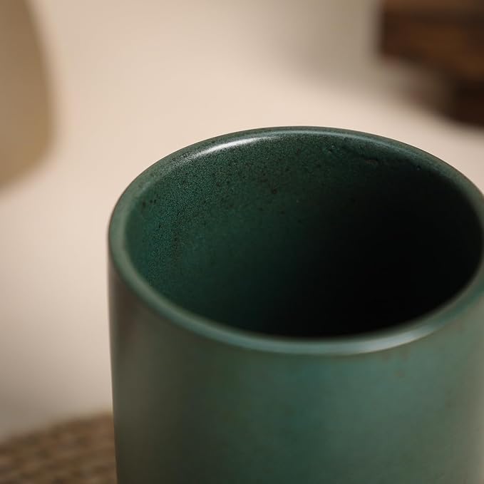 Gaolinci 2 Pcs Vintage Stoneware Style Ceramic Mouthwash Cups, Bathroom - Image 7