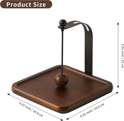 Napkin Holder with Wooden Base and Black Metal Frame, Modern Style - Image 2