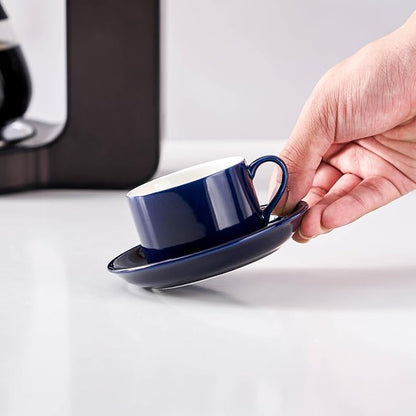 2.5oz Espresso Cups Set of 4, Porcelain Stackable Espresso Cups - Image 4