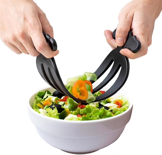 Salad Hands 2 Pack Plastic Salad Mixer Salad Servers Salad Claw by BENEKIY