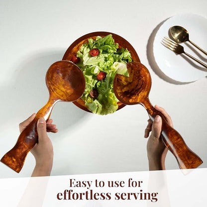 Folkulture Resin Salad Servers, Resin Serving Spoons | Salad Tongs - Image 8