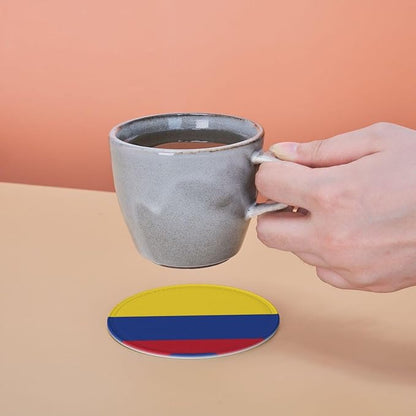 6 Pack Colombia Flag Leather Coaster - Image 7
