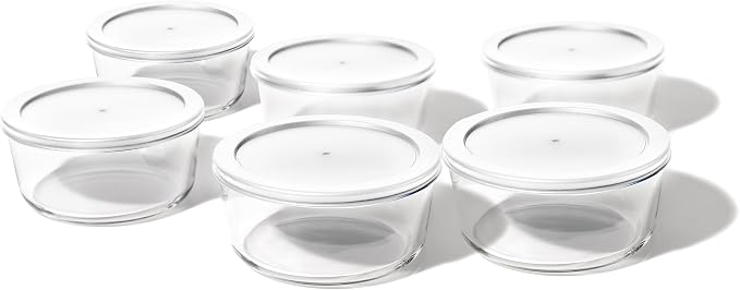 12-Piece Glass Food Storage Containers Set | 4-Cup, Leakproof | Microwave - Image 5