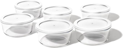 12-Piece Glass Food Storage Containers Set | 4-Cup, Leakproof | Microwave - Image 5