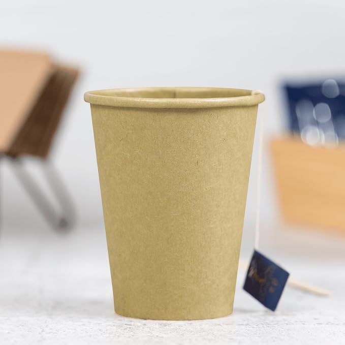 Karat 8 oz Coffee Cups, Kraft Disposable Paper Hot Cups, 1000ct | C-K508K - Image 7