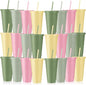 Skylety 24 Pcs Pink and Green Plastic Cups by Skylety
