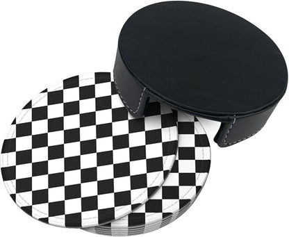 Black and White Checkered Coasters - Image 9