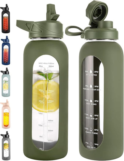 CIVAGO 40 oz Glass Water Bottle by CIVAGO