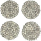 Humble Hilo Handmade Felt Coaster, 3.9 inches, Set of 4 (Grey Marbelized)
