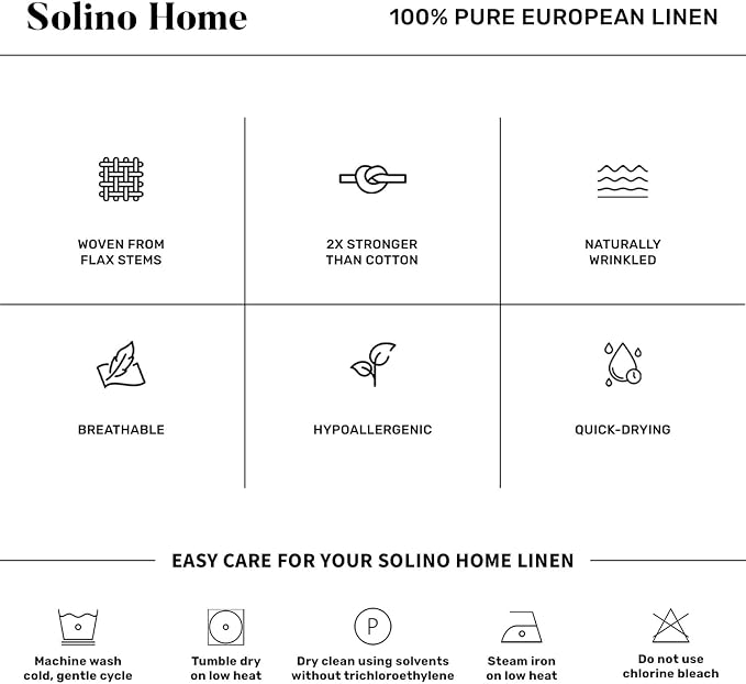 Solino Home 100% Pure Linen Table Runner Dusty Blue Hemstitch, 14 x 132 in | - Image 7