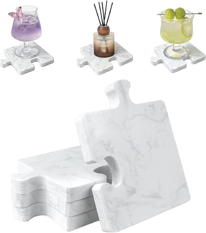 Marble Coasters Set of 4, Aturalux Luxury Aesthetic Modern Decor by Unknown